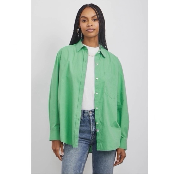 Rails Kelly Green Oversized Button Down Shirt - Picture 2 of 9
